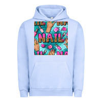 Pigment Grape Ice nail art hands and polish with turquoise leopard and glitter seamless  Urban Hoodie - BundleAndBundleShop