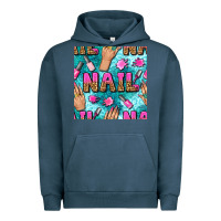 Pigment Midnight Navy nail art hands and polish with turquoise leopard and glitter seamless  Urban Hoodie - BundleAndBundleShop