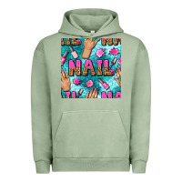 Pigment Oil Green nail art hands and polish with turquoise leopard and glitter seamless  Urban Hoodie - BundleAndBundleShop