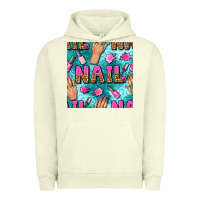 Pigment Pistachio nail art hands and polish with turquoise leopard and glitter seamless  Urban Hoodie - BundleAndBundleShop