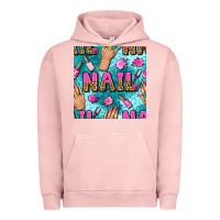 Pigment Salmon nail art hands and polish with turquoise leopard and glitter seamless  Urban Hoodie - BundleAndBundleShop