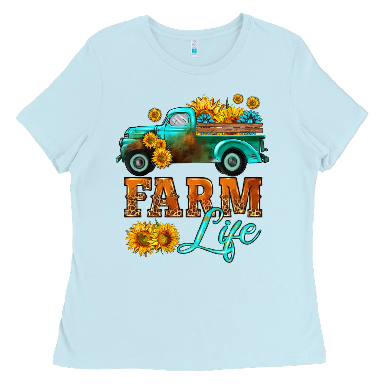 Farm Truck  Farm Life With Sunflower Ladies Tee by HRA Design Shop | Teevron