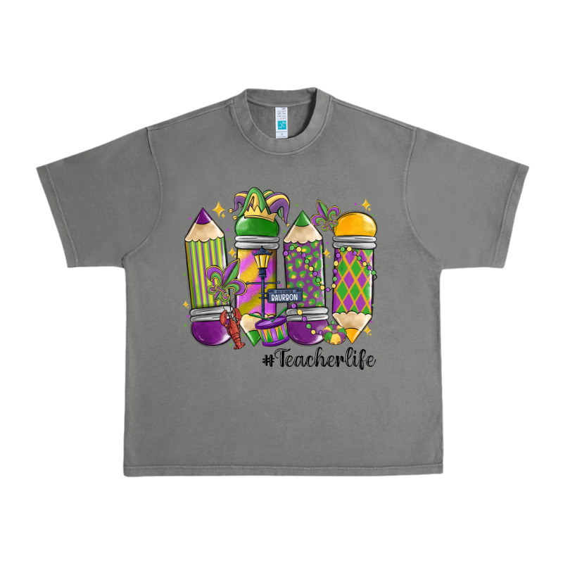 Mardi Gras Teacher Life Urban Heavy Tee by MaliasSmallBusiness | Teevron