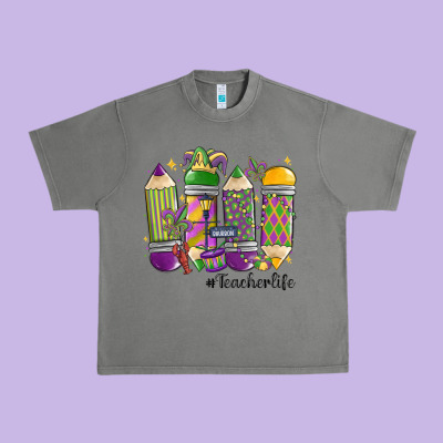 Mardi Gras Teacher Life Urban Heavy Tee Designed By Maliassmallbusiness