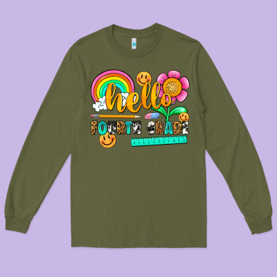 Hello Fourth Grade Long Sleeve Tee Designed By Nancycooperartshop