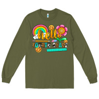 Army Green hello fourth grade Long Sleeve Tee - NancyCooperArtShop
