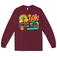 Burgundy hello fourth grade Long Sleeve Tee - NancyCooperArtShop