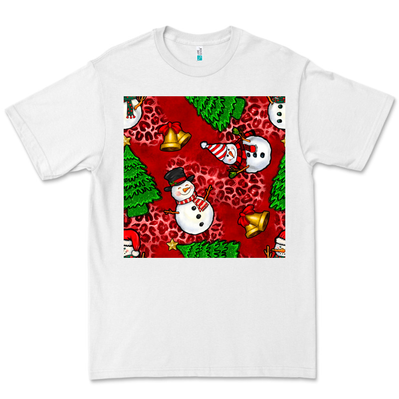Christmas Snowman And Trees Seamless Pattern Premium Tee by BundleAndBundleShop | Teevron