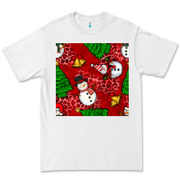 White christmas snowman and trees seamless pattern Premium Tee - BundleAndBundleShop