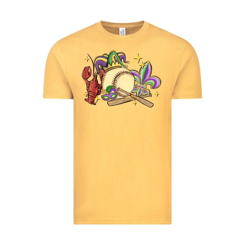 Mardi Gras Baseball Vintage Tee by MaliasSmallBusiness | Teevron