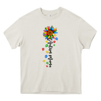 Autism Mama Sunflower Black Heavy Core Tee | Teevron