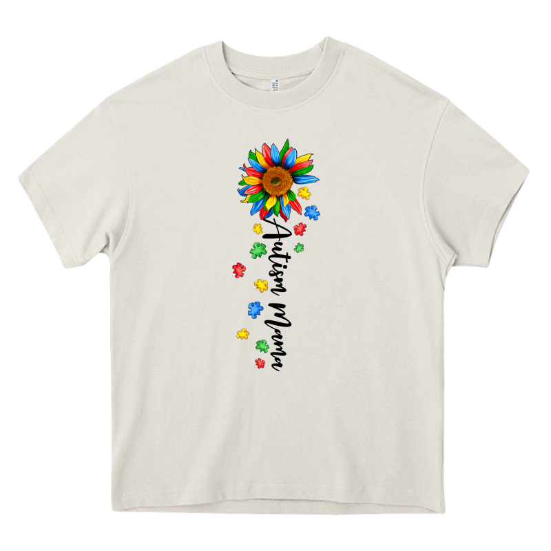 Autism Mama Sunflower Black Heavy Core Tee by JahusDesignShop | Teevron