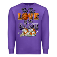Purple for the love of the game basketball Premium Sweatshirt - HowdyJamesFarm