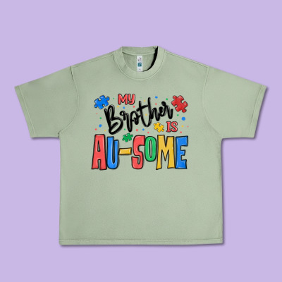My Brother Is Ausome Autism Urban Heavy Tee Designed By Maliassmallbusiness