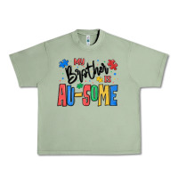 Oil Green my brother is ausome autism Urban Heavy Tee - MaliasSmallBusiness