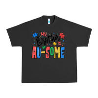 Pigment Black my brother is ausome autism Urban Heavy Tee - MaliasSmallBusiness