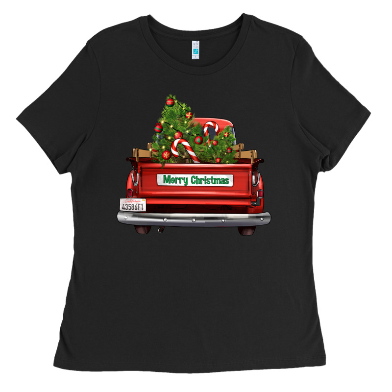 Christmas Trees Truck Ladies Tee by FaDigitalArtStudio | Teevron