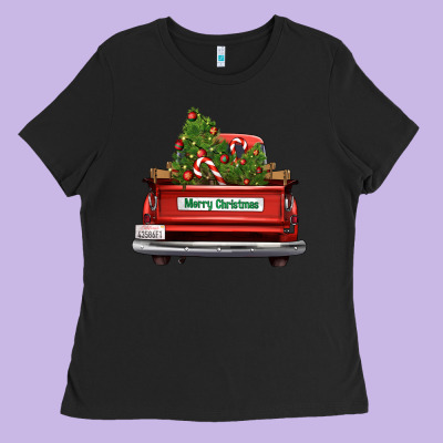 Christmas Trees Truck Ladies Tee Designed By Fadigitalartstudio