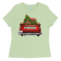 Matcha Christmas trees truck Ladies Tee - FaDigitalArtStudio