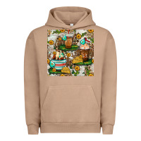 Pigment Burro cow coffee cups and farm with leopard seamless pattern bbs Urban Hoodie - BundleAndBundleShop