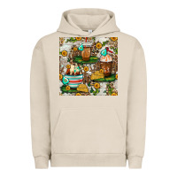 Pigment French Oak cow coffee cups and farm with leopard seamless pattern bbs Urban Hoodie - BundleAndBundleShop