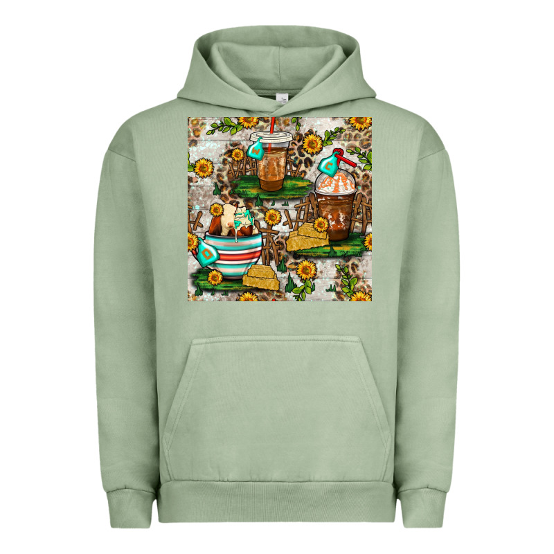 Cow Coffee Cups And Farm With Leopard Seamless Pattern Bbs Urban Hoodie by BundleAndBundleShop | Teevron