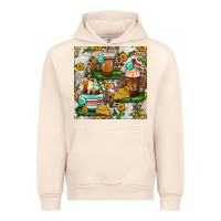 Sandshell cow coffee cups and farm with leopard seamless pattern bbs Urban Hoodie - BundleAndBundleShop