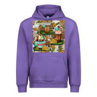 Tulip cow coffee cups and farm with leopard seamless pattern bbs Urban Hoodie - BundleAndBundleShop