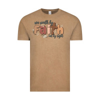Vintage Coffee we walk by faith not by sight Vintage Tee - MaliasSmallBusiness