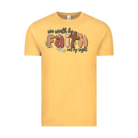 Vintage Mustard we walk by faith not by sight Vintage Tee - MaliasSmallBusiness