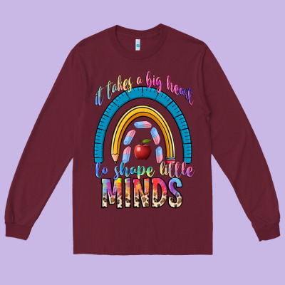 It Takes A Big Heart To Shape Little Long Sleeve Tee Designed By Nancycooperartshop