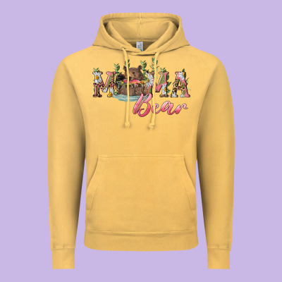 Mama Bear With Daisy Vintage Hoodie Designed By Ranaportraitstore