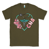 Army Green cna heart Classic Tee - MaliasSmallBusiness