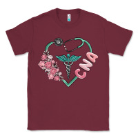Burgundy cna heart Classic Tee - MaliasSmallBusiness