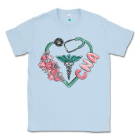 Dusty Blue cna heart Classic Tee - MaliasSmallBusiness