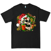 Black christmas skull and gift Premium Tee - AdoDesignShop
