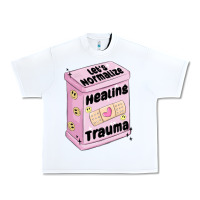White let's normalize healing trauma Urban Heavy Tee - MaliasSmallBusiness