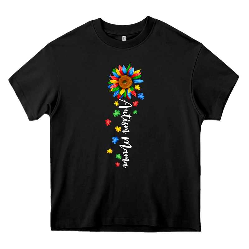 Autism Mama Sunflower White Heavy Core Tee by JahusDesignShop | Teevron