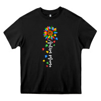 Black autism mama sunflower white Heavy Core Tee - JahusDesignShop