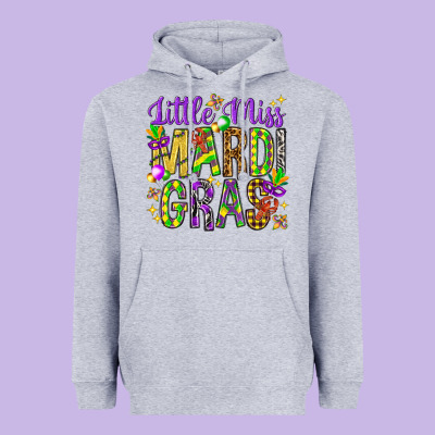 Little Miss Mardi Gras Heavyweight Hoodie Designed By Howdyjamesfarm