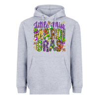 Heather Grey Little miss Mardi Gras Heavyweight Hoodie - HowdyJamesFarm