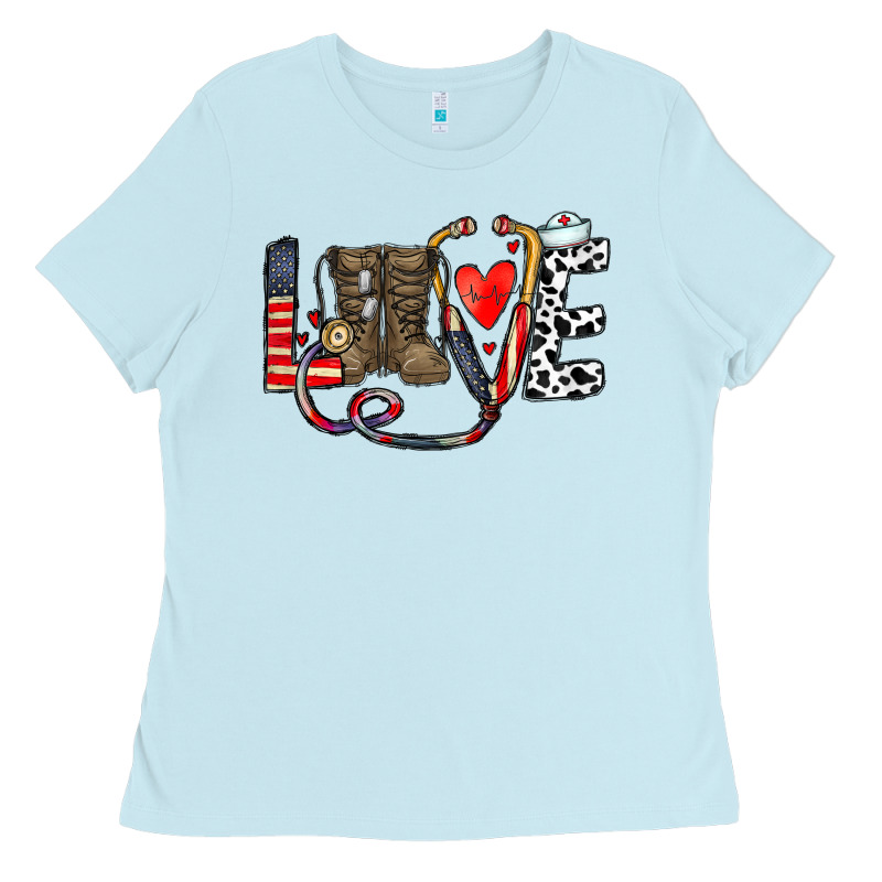 America Nurse Ladies Tee by CowhideDigitalArt | Teevron