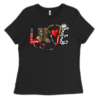 Black america nurse Ladies Tee - CowhideDigitalArt