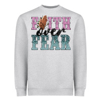 Heather Grey faith over fear Heavyweight Sweatshirt - NancyCooperArtShop