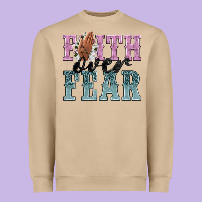 Faith Over Fear Heavyweight Sweatshirt Designed By Nancycooperartshop
