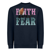 Navy faith over fear Heavyweight Sweatshirt - NancyCooperArtShop