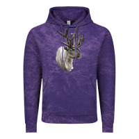 Cloud Purple Reindeer Buck Deer Head Vintage Hoodie - LillyAllenDesigns