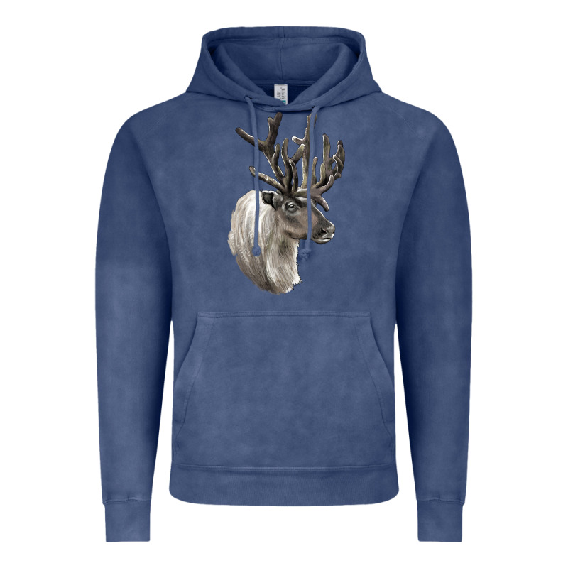 Reindeer Buck Deer Head Vintage Hoodie by LillyAllenDesigns | Teevron
