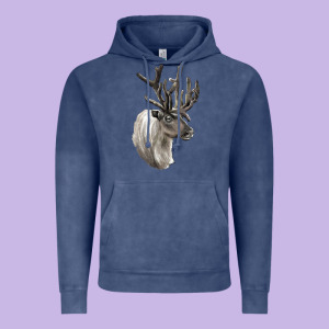 Reindeer Buck Deer Head Vintage Hoodie Designed By Lillyallendesigns