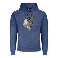 Vintage Denim Reindeer Buck Deer Head Vintage Hoodie - LillyAllenDesigns